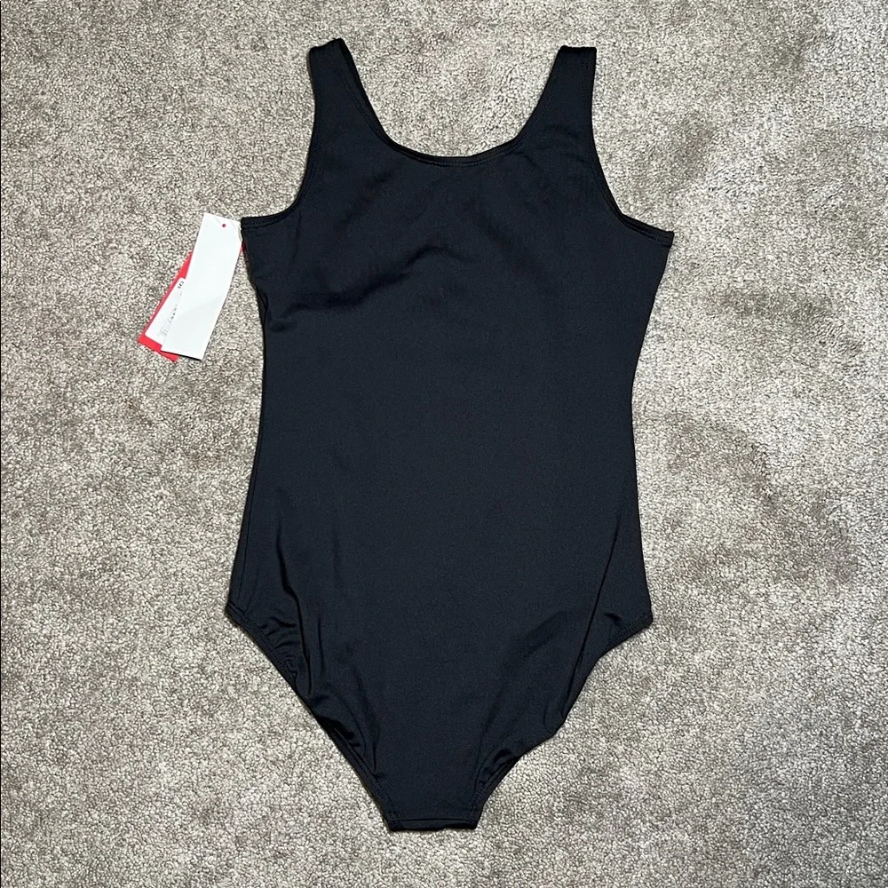 NWT Capezio Future Star Girls Tank Leotard Black Large